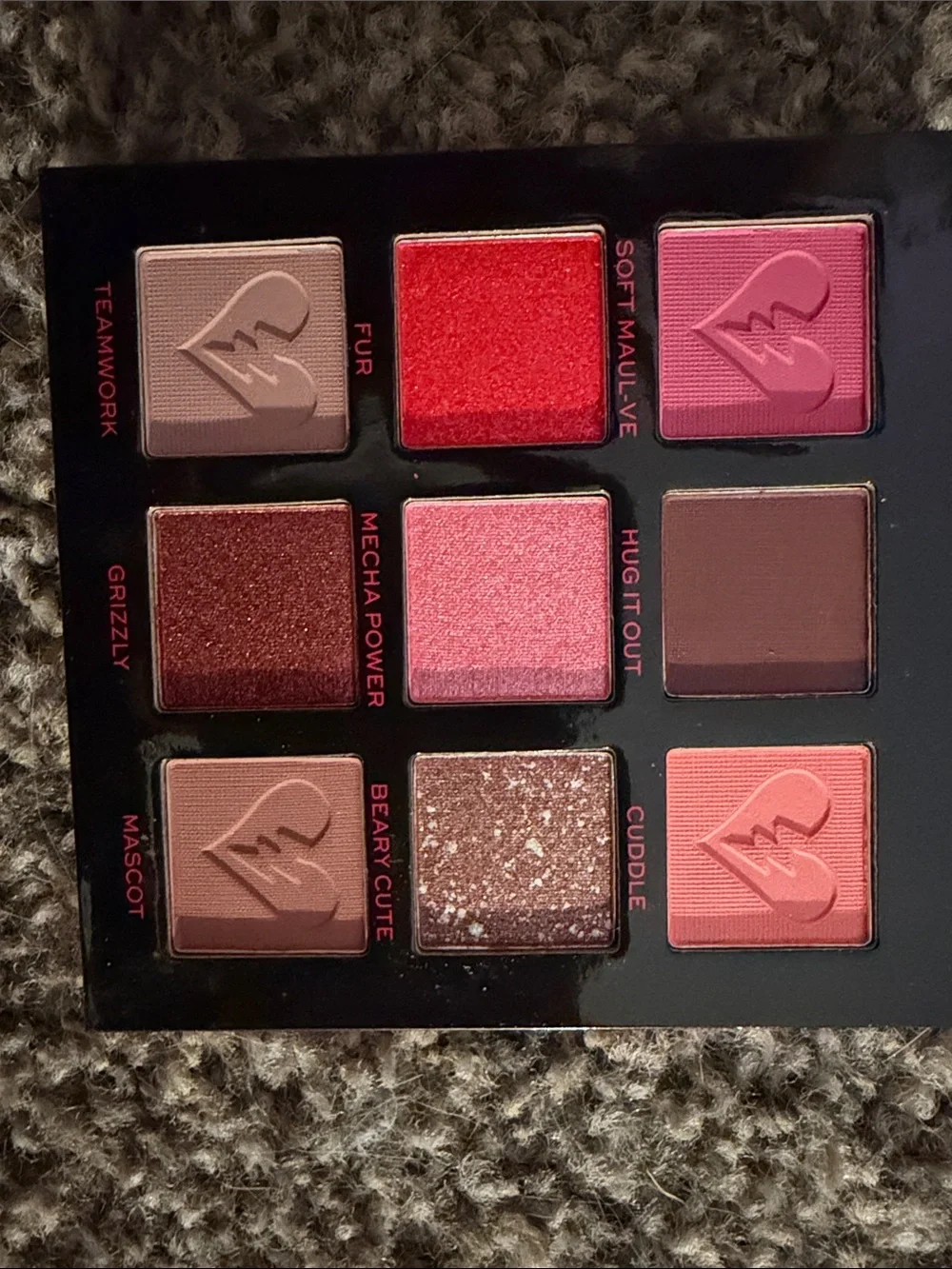 Fortnite Makeup Revolution Hot Pink Eyeshadow Compact with Black Lightning Heart